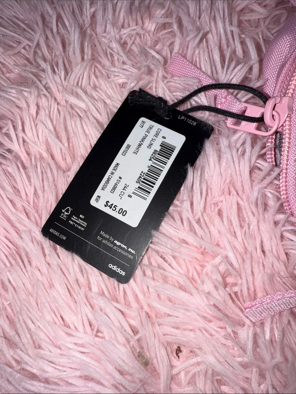 NWT adidas Pink Sling Pack with Front Zip Pocket